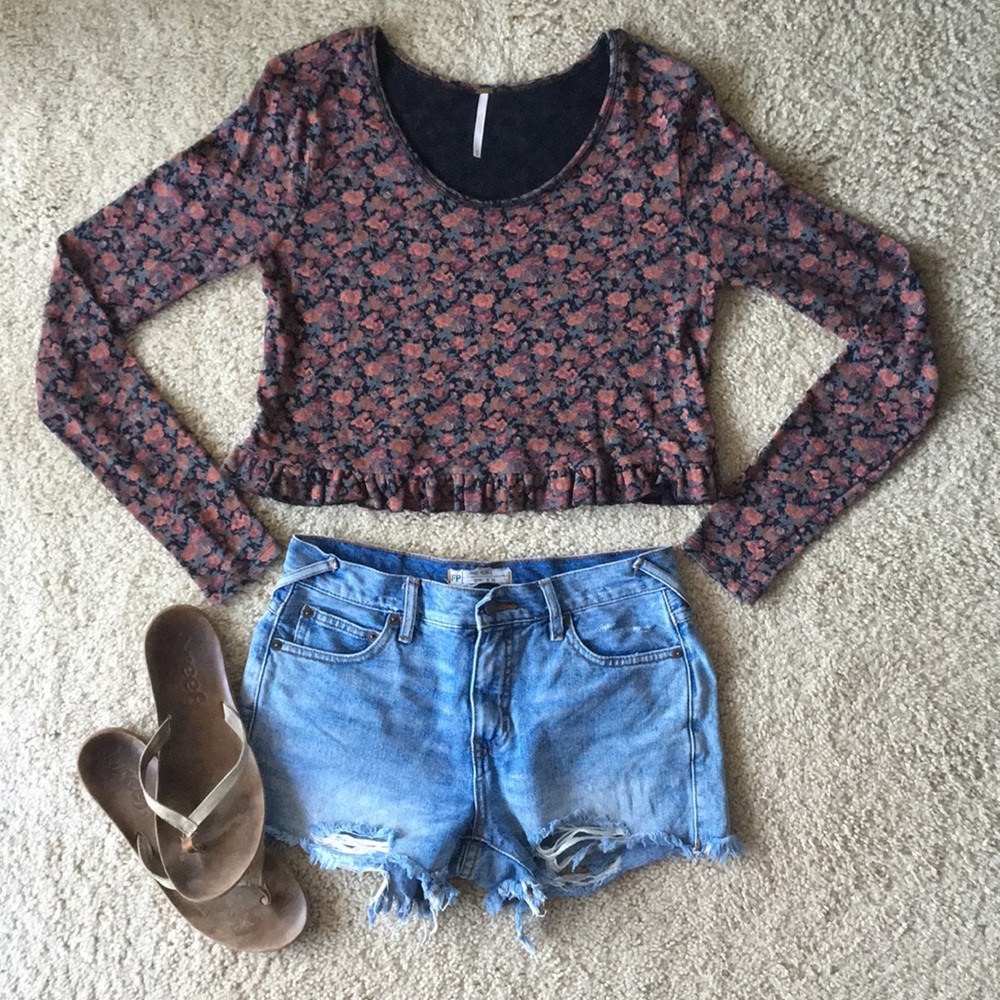 Free People Floral crop top